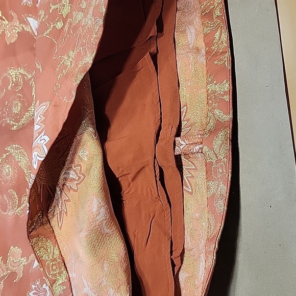 Free People Size 6 Orange-Copper, Gold & Cream Damask Strapless Mini Dress - Picture 10 of 13